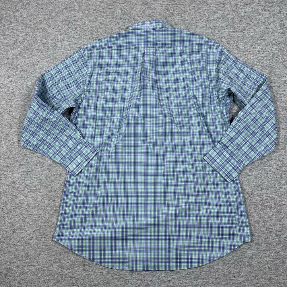 Donald Ross Shirt Mens Large Mint Plaid Long Sleeve Button Down City Preppy NEW - Picture 3 of 10